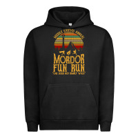 Pigment Black middle earth's annual mordor fun run Urban Hoodie - artisFamous