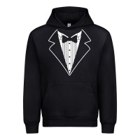 Black fake tux tuxedo suit tie Urban Hoodie - artisFamous