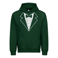 Forest Green fake tux tuxedo suit tie Urban Hoodie - artisFamous
