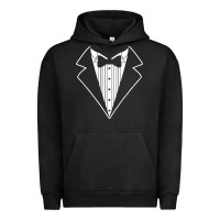 Pigment Black fake tux tuxedo suit tie Urban Hoodie - artisFamous