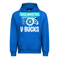 Cobalt will work for v bucks youth gamer Urban Hoodie - artisFamous