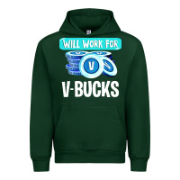 Forest Green will work for v bucks youth gamer Urban Hoodie - artisFamous