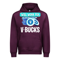 Mauve Wine will work for v bucks youth gamer Urban Hoodie - artisFamous