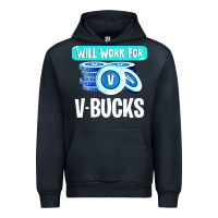 Navy will work for v bucks youth gamer Urban Hoodie - artisFamous