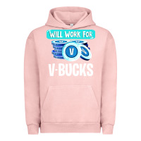 Pigment Salmon will work for v bucks youth gamer Urban Hoodie - artisFamous