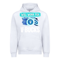 White will work for v bucks youth gamer Urban Hoodie - artisFamous