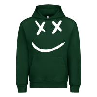 Forest Green x eyed smiley face x eyes smiling Urban Hoodie - artisFamous