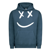 Pigment Midnight Navy x eyed smiley face x eyes smiling Urban Hoodie - artisFamous