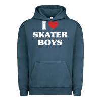 Pigment Midnight Navy i love skater boys Urban Hoodie - artisFamous