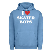Pigment Pebble Blue i love skater boys Urban Hoodie - artisFamous