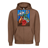 Chestnut hanukkah table with oil pitcher Zipper Hoodie - AdoDesignShop