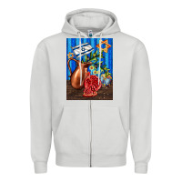 Dove Grey hanukkah table with oil pitcher Zipper Hoodie - AdoDesignShop