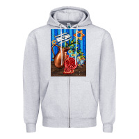 Heather Grey hanukkah table with oil pitcher Zipper Hoodie - AdoDesignShop