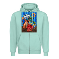 Seafoam hanukkah table with oil pitcher Zipper Hoodie - AdoDesignShop
