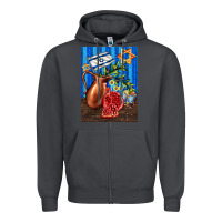 Smoke hanukkah table with oil pitcher Zipper Hoodie - AdoDesignShop