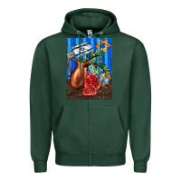 Sports Green hanukkah table with oil pitcher Zipper Hoodie - AdoDesignShop