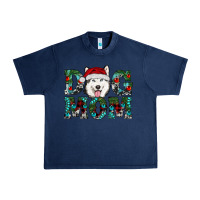 Navy Christmas Dog Mom Husky Urban Heavy Tee - RanaPortraitStore