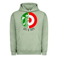 Pigment Oil Green sips and  trips Urban Hoodie - artisFamous