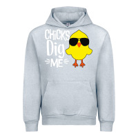 Heather Grey kids chick dig me Urban Hoodie - artisFamous