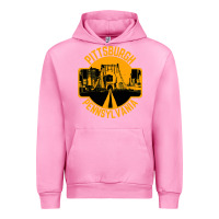 Fuchsia Pink pittsburgh pennsylvania Urban Hoodie - artisFamous