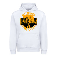 White pittsburgh pennsylvania Urban Hoodie - artisFamous