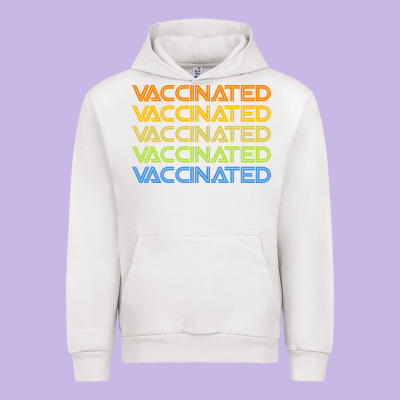 Vaccinated Retro Urban Hoodie Designed By Artisfamous