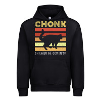 Black chonk cat funny cat meme cat dad cat mom Urban Hoodie - artisFamous