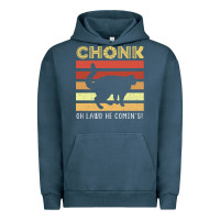 Pigment Midnight Navy chonk cat funny cat meme cat dad cat mom Urban Hoodie - artisFamous