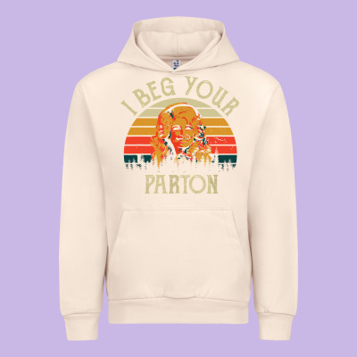 Vintage I Beg Your Parton Urban Hoodie Designed By Artisfamous