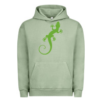 Pigment Oil Green gecko reptile Urban Hoodie - artisFamous