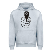 Heather Grey hands up pistol Urban Hoodie - artisFamous