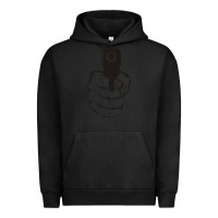 Pigment Black hands up pistol Urban Hoodie - artisFamous