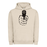 Pigment French Oak hands up pistol Urban Hoodie - artisFamous