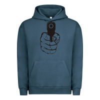 Pigment Midnight Navy hands up pistol Urban Hoodie - artisFamous