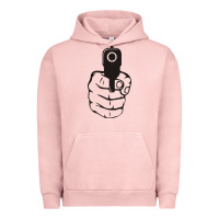 Pigment Salmon hands up pistol Urban Hoodie - artisFamous