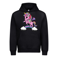 Black cute unicorn Urban Hoodie - artisFamous