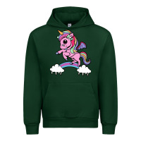 Forest Green cute unicorn Urban Hoodie - artisFamous