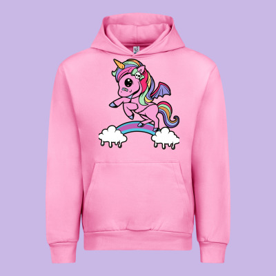 Cute Unicorn Urban Hoodie Designed By Artisfamous