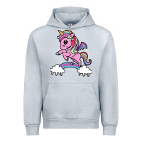 Heather Grey cute unicorn Urban Hoodie - artisFamous