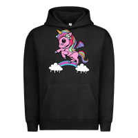 Pigment Black cute unicorn Urban Hoodie - artisFamous