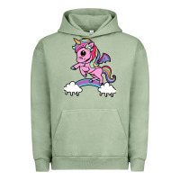 Pigment Oil Green cute unicorn Urban Hoodie - artisFamous