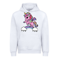 White cute unicorn Urban Hoodie - artisFamous