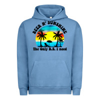 Pigment Pebble Blue beer n' sunshine the only B.S. i need Urban Hoodie - artisFamous