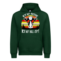 Forest Green vintage not my pasture not my bull cow Urban Hoodie - artisFamous