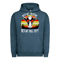 Pigment Midnight Navy vintage not my pasture not my bull cow Urban Hoodie - artisFamous