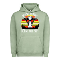 Pigment Oil Green vintage not my pasture not my bull cow Urban Hoodie - artisFamous