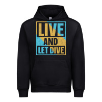 Black Live And Let Dive Retro Style Urban Hoodie - artisFamous