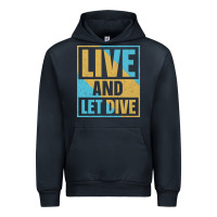 Navy Live And Let Dive Retro Style Urban Hoodie - artisFamous