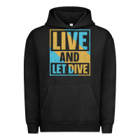 Pigment Black Live And Let Dive Retro Style Urban Hoodie - artisFamous