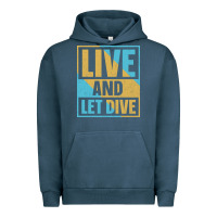 Pigment Midnight Navy Live And Let Dive Retro Style Urban Hoodie - artisFamous
